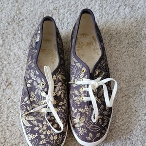Keds Black and Gold Floral Sneakers